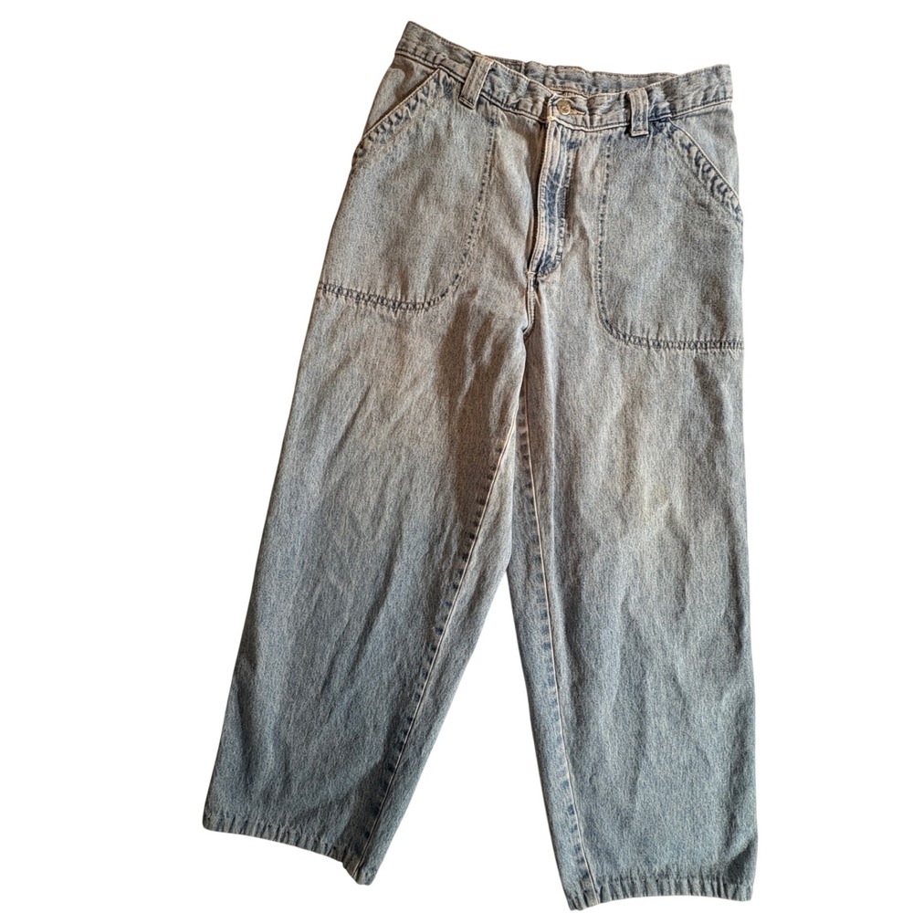 Lee Riveted Jeans Womens 10 M Light Wash Wide Leg High Rise Vintage Denim Hemmed